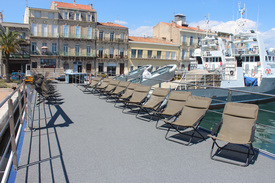 lounge chairs on deck